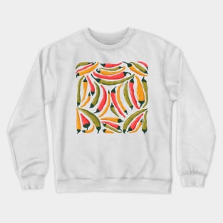 "Farm Fresh Peppers" - A Colorful Collection of Chili, Jalapeno, and Banana Peppers for Farmer's Market Lovers Crewneck Sweatshirt